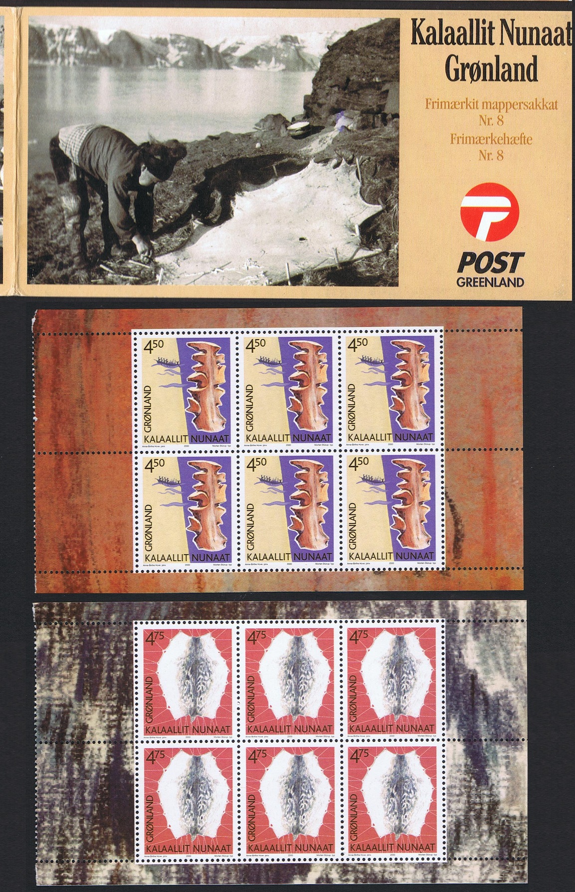 Greenland Cultural Heritage 1st series Booklet of 2 panes 2000 MNH SG#382-383 MI#MH10 Sc#376a+377a