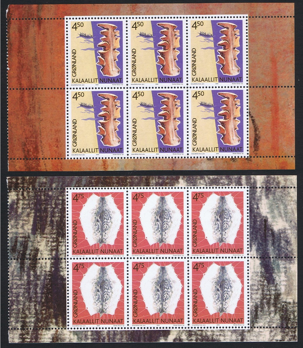 Greenland Cultural Heritage 1st series 2 booklet panes 2000 MNH SG#382-383 MI#356-357 Sc#376a+377a