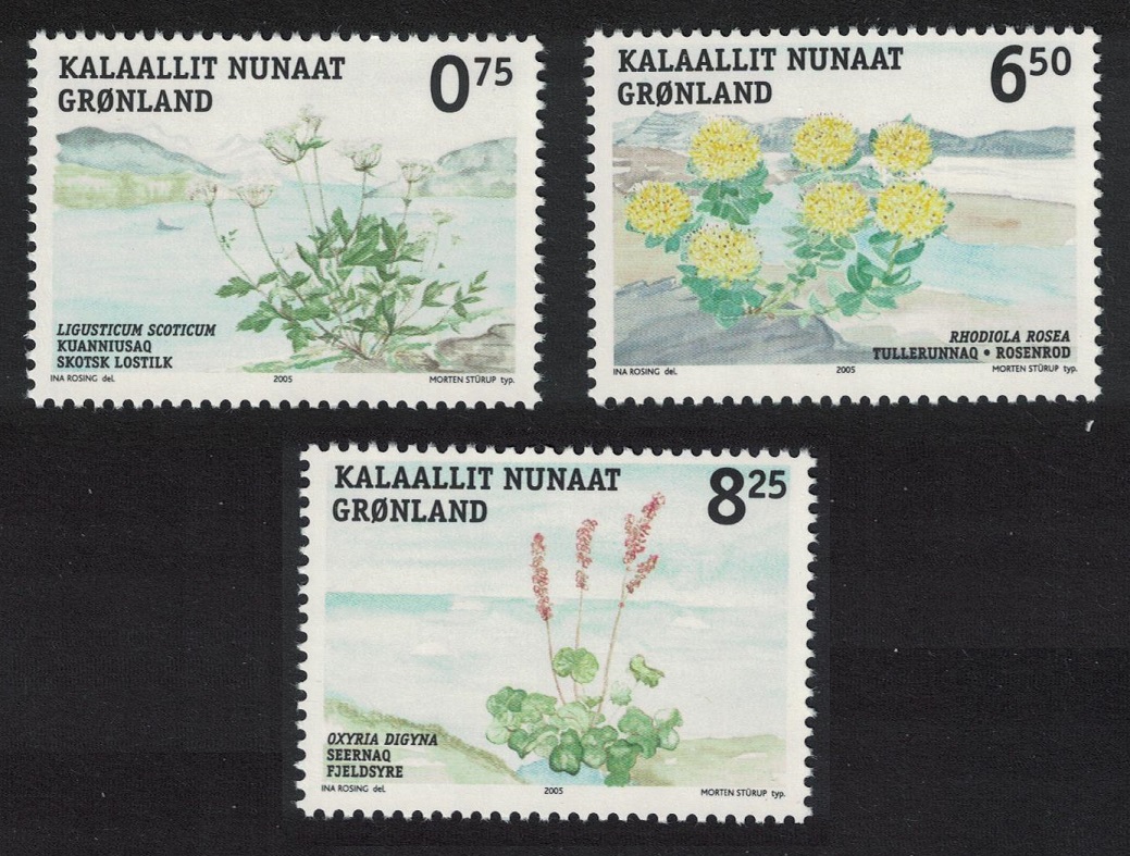 Greenland Edible Plants 3v 2004 MNH SG#454-456