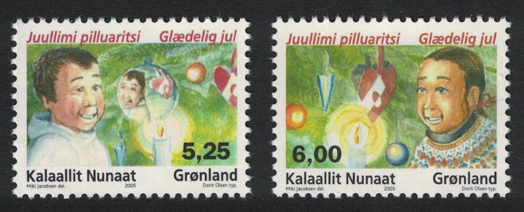 Greenland Christmas Ordinary gum 2v 2005 MNH SG#487-488