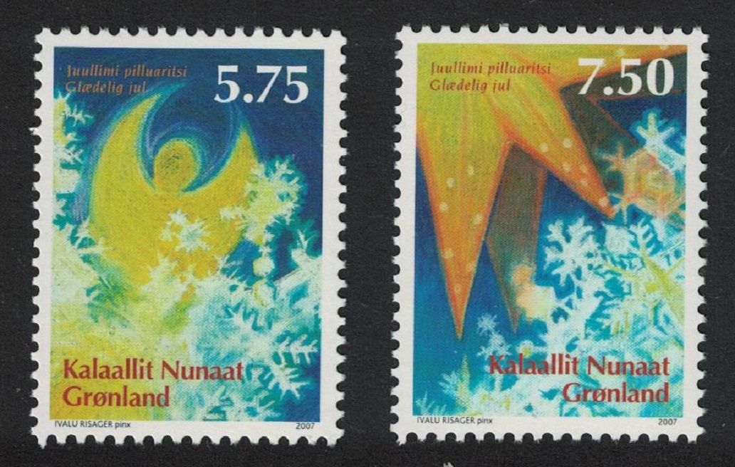 Greenland Christmas Normal gum 2v 2007 MNH SG#538-539