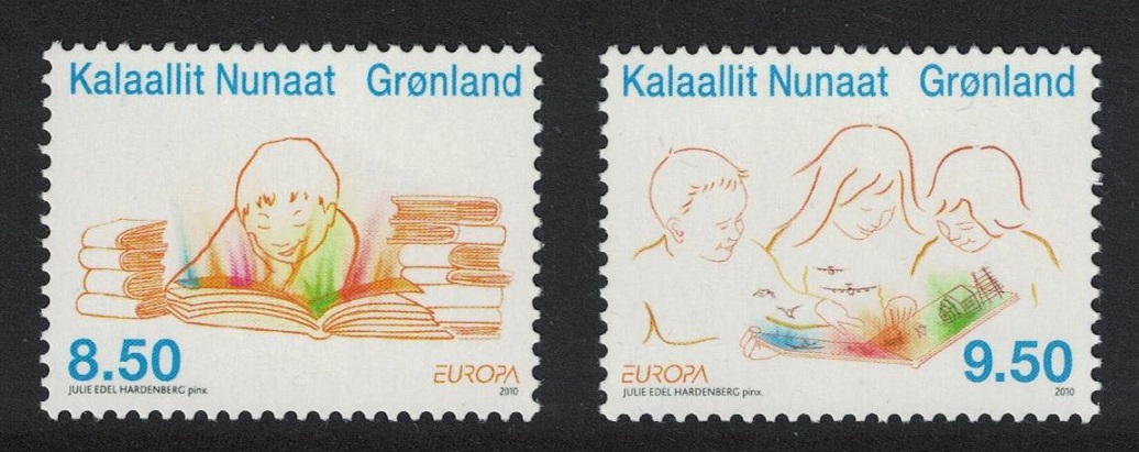 Greenland Europa Children&#39;s Books Ordinary gum 2v 2010 MNH SG#601-602