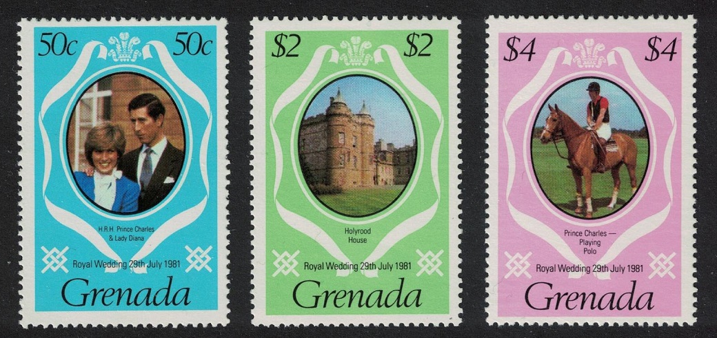 Grenada Charles and Diana Royal Wedding 3v 1981 MNH SG#1130-1132 Sc#1051-1053