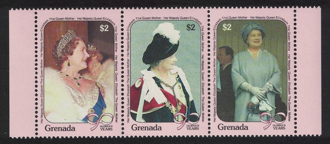 Grenada Queen Elizabeth the Queen Mother 3v Strip 1990 MNH SG#2131-2133