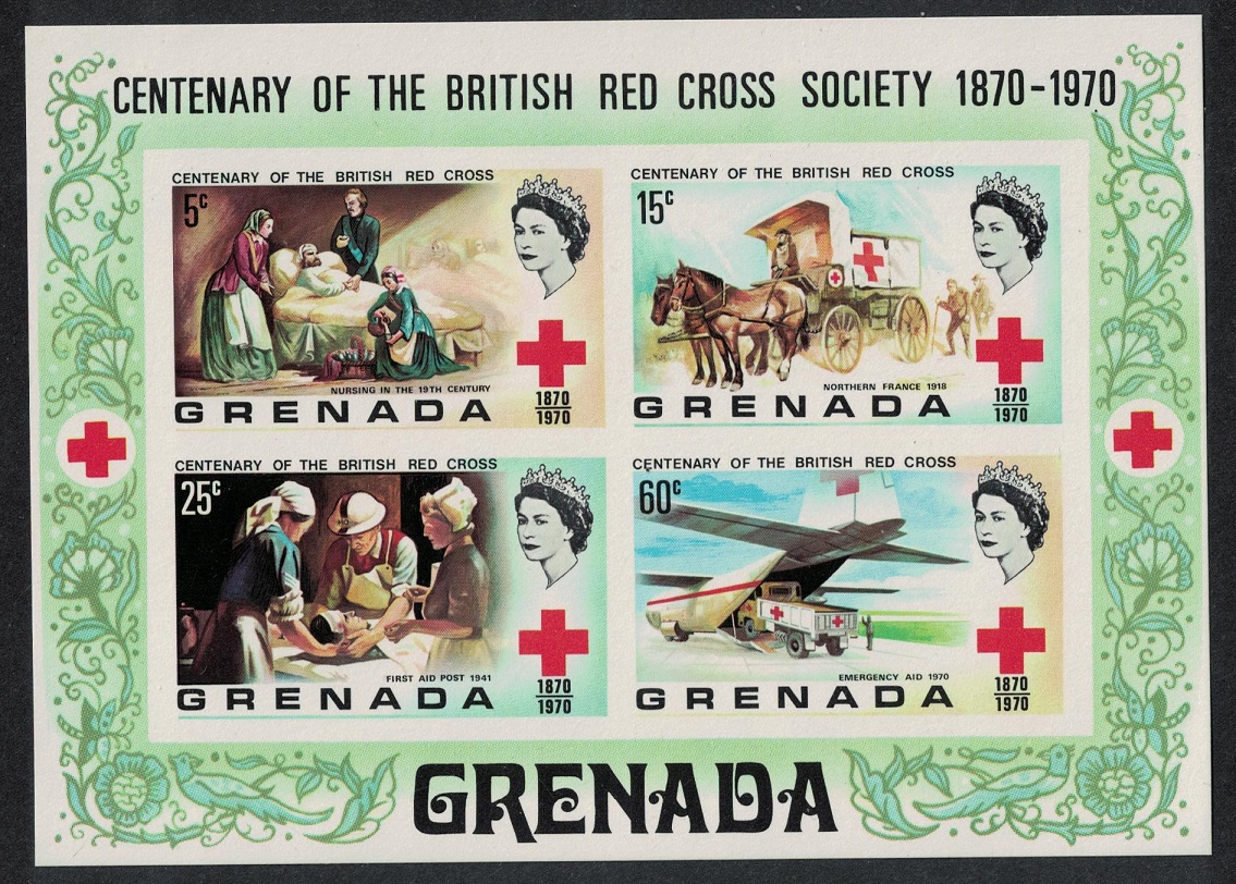 Grenada British Red Cross MS Imperforated RARR 1970 MNH SG#MS427