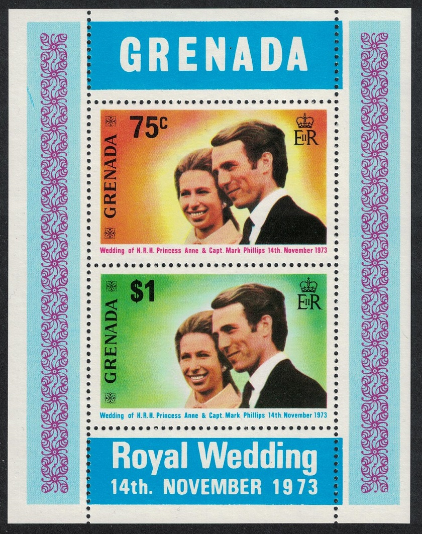 Grenada Princess Anne Royal Wedding MS Def 1973 Def SG#MS584 Sc#517a