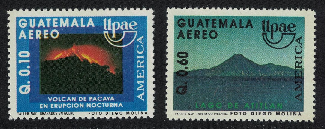 Guatemala Pacaya Volcano Atitlan Lake Natural World UPAEP 2v 1991 MNH SG#1323-1324