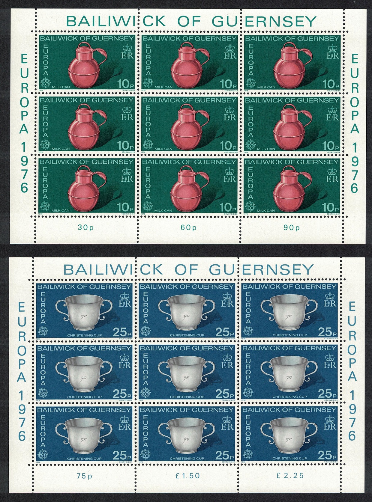 Guernsey Europa Handicrafts 2 sheetlets of 9v each 1976 MNH SG#139-140 MI#133-134