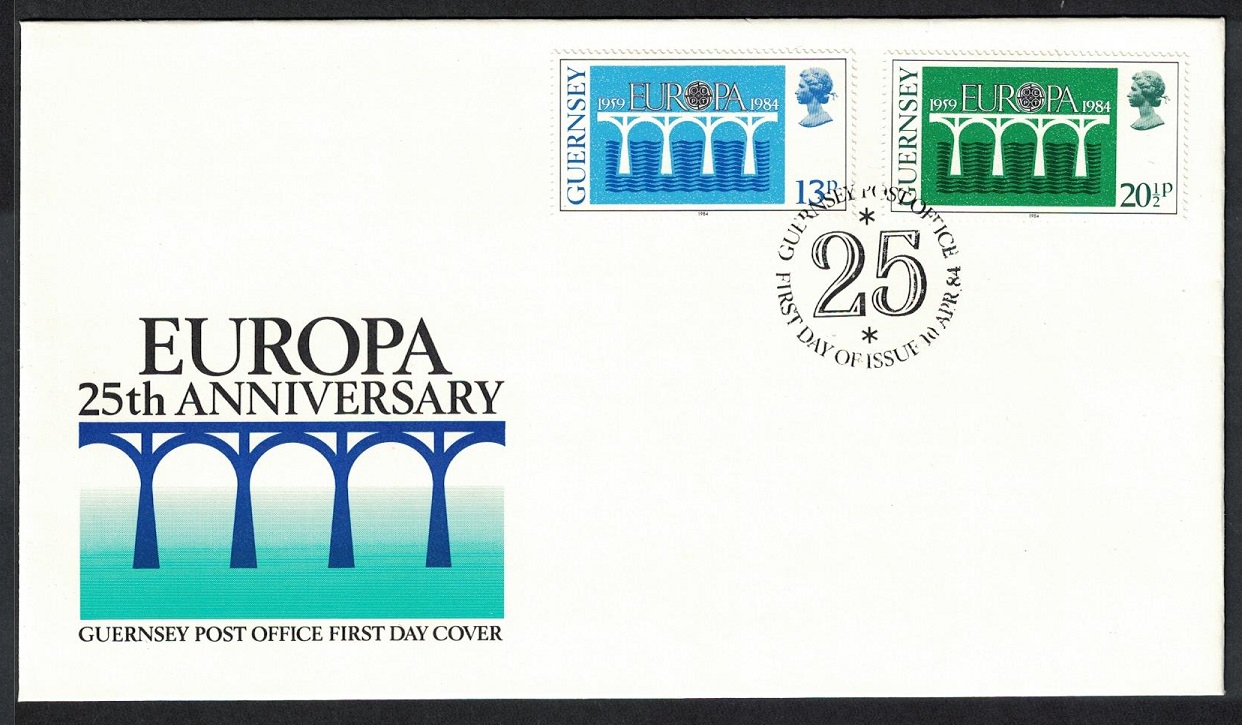 Guernsey Europa Bridges FDC 1984 SG#292-293