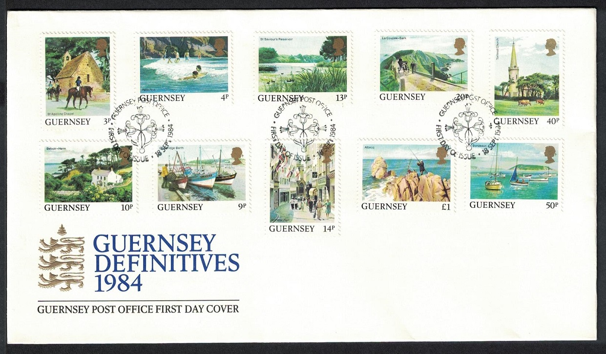 Guernsey Tourism Holidays Definitives Bailiwick Views FDC 1984 1984 SG#296+ Sc#283+