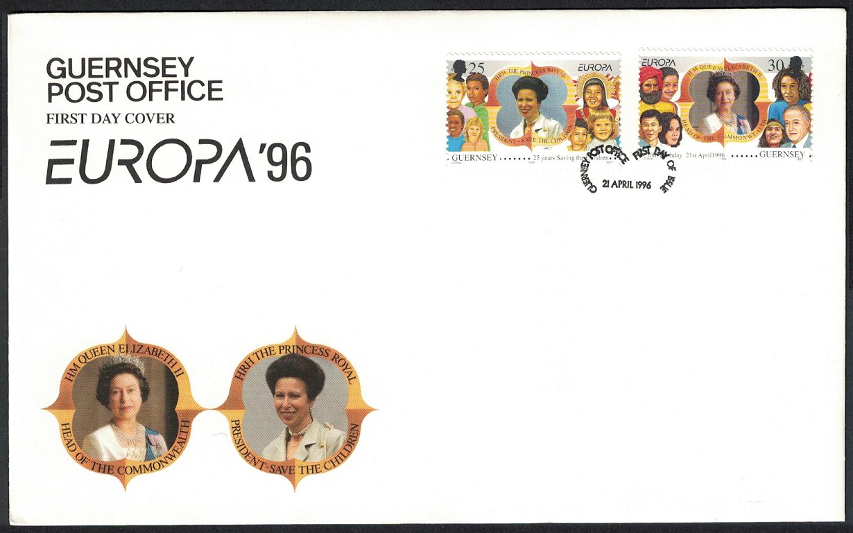 Guernsey Europa Famous Women 2v FDC 1996 SG#694-695