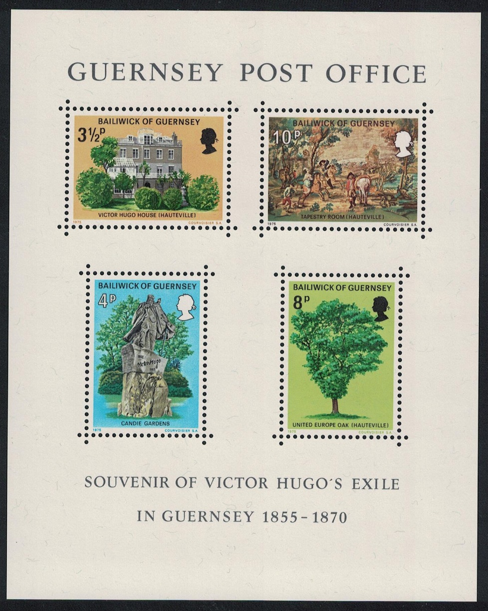 Guernsey Victor Hugo&#39;s Exile in Guernsey MS 1975 MNH SG#MS130 Sc#126a