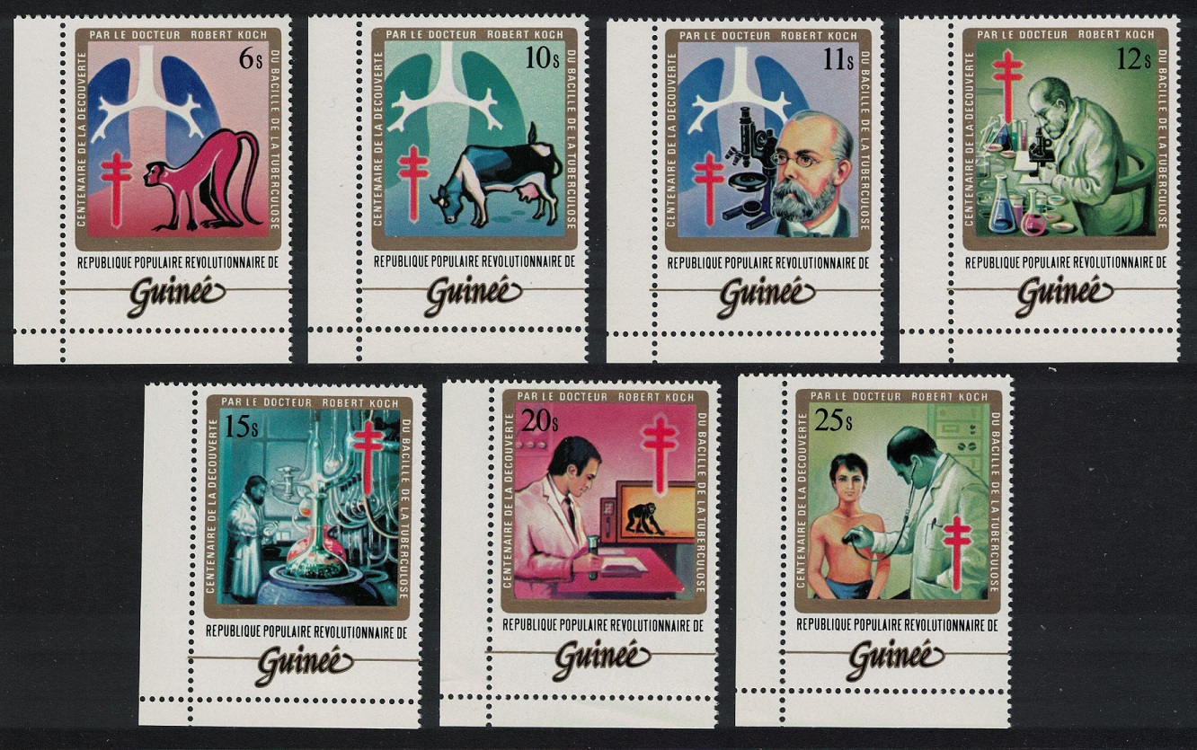 Guinea Discovery of Tuberculosis Bacillus 7v Corners 1983 MNH SG#1089-1095 MI#947-953