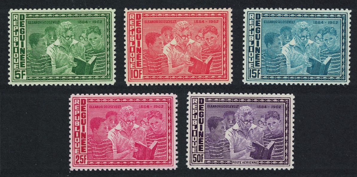 Guinea Eleanor Roosevelt Declaration of Human Rights 5v 1964 MNH SG#442-446 MI#242A-246A Sc#336-339+C61