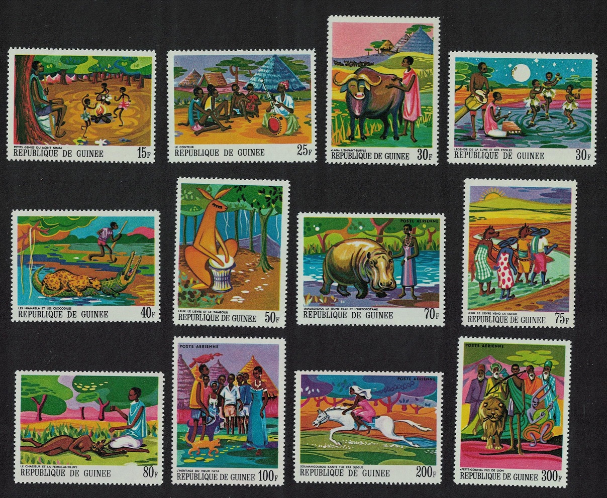 Guinea Paintings of African Legends 12v 1968 MNH SG#644-656 MI#480A-492A Sc#504-511+C101-C104