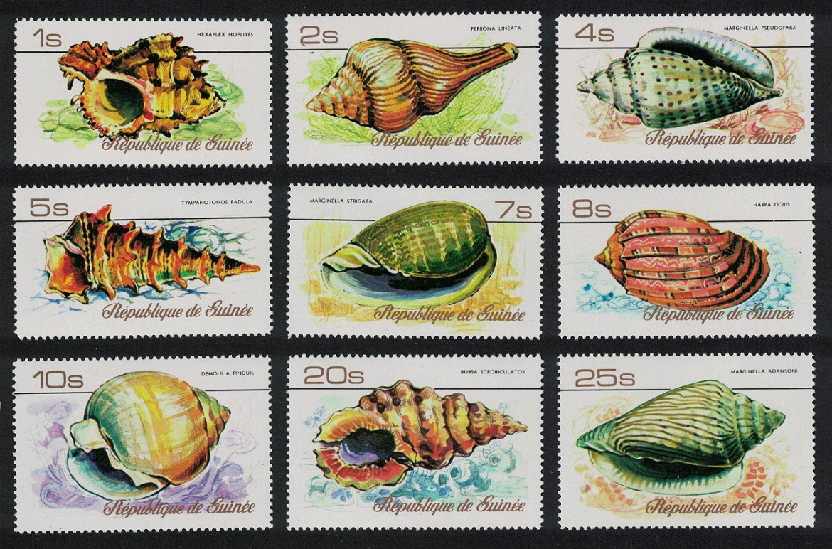 Guinea Sea Shells 9v 1977 MNH SG#921-929 MI#767A-775A