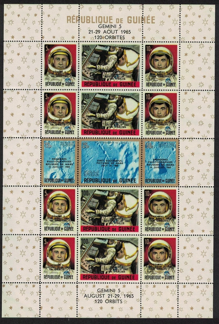 Guinea Space Gemini 5 Pictures of Mars MS 1965 MNH SG#MS517