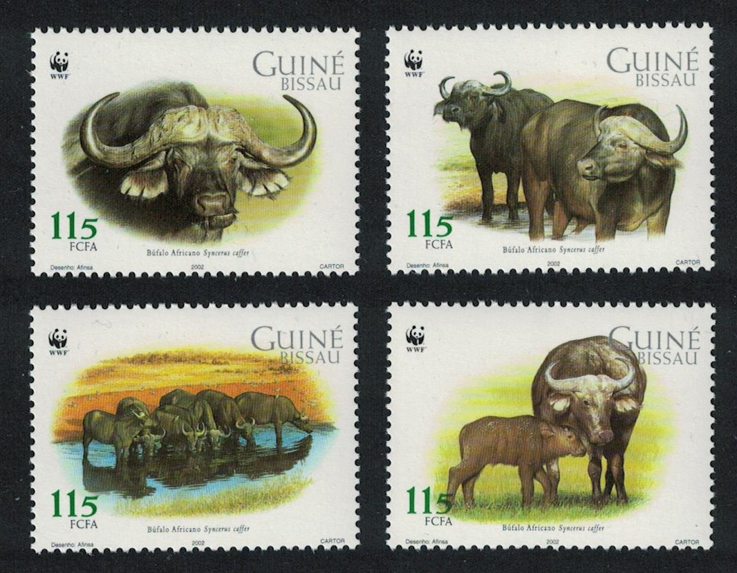 Guinea-Bissau WWF African Buffalo &#39;Syncerus caffer&#39; 4v 2002 MNH SG#1351-1354 MI#2009-2012