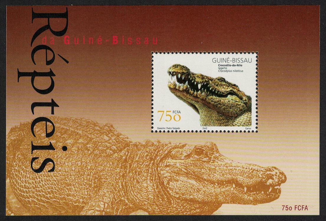 Guinea-Bissau Crocodile Reptiles MS 2002 MNH SG#MS1377