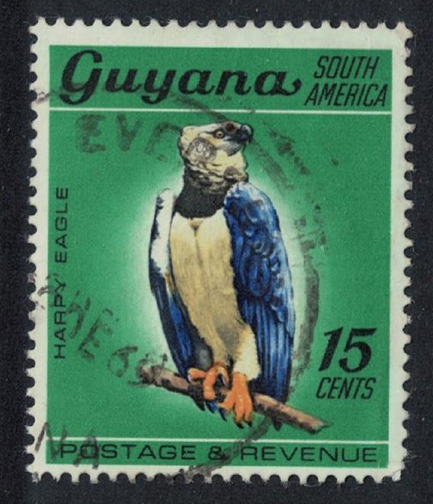 Guyana Harpy eagle Bird 1968 Canc SG#491