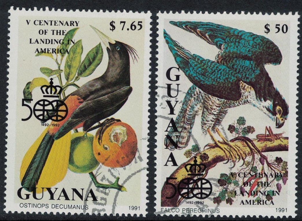 Guyana Birds 2v Columbus 1991 CTO