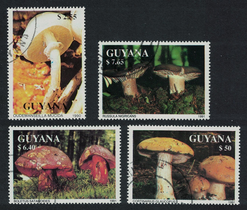 Guyana Fungi Mushrooms 4v 1987 CTO