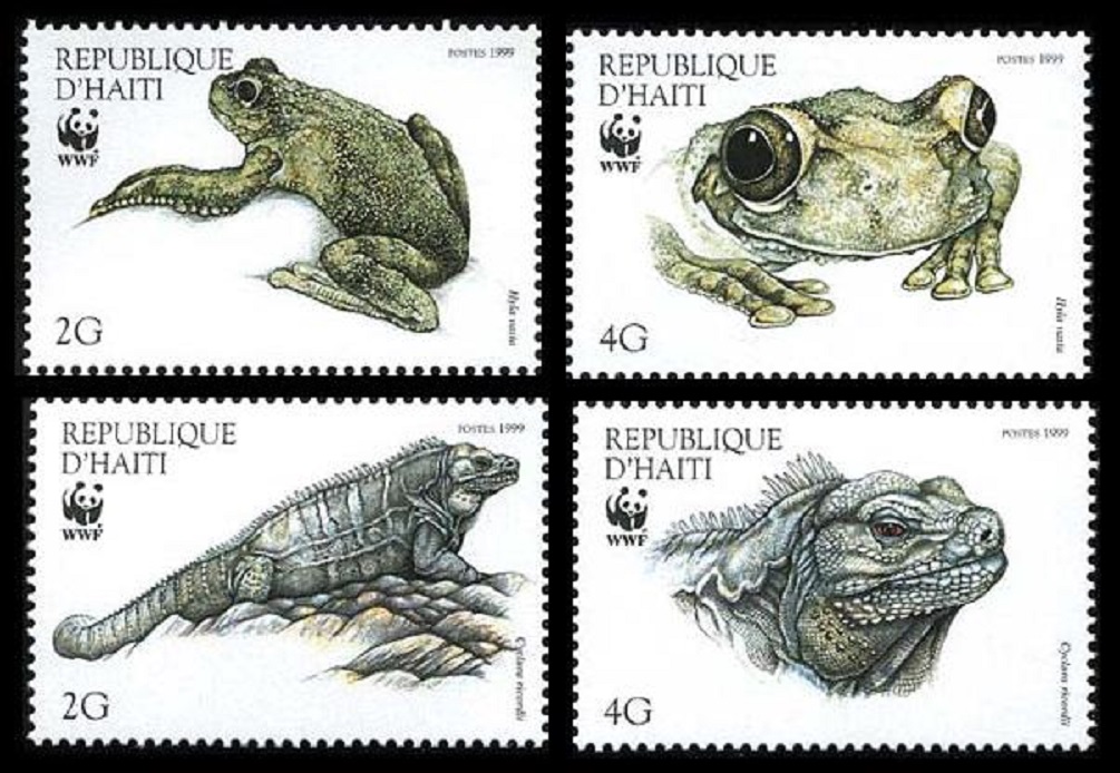 Haiti WWF Ground Iguana and Giant Tree-frog 4v 1999 MNH SG#1636-1639 MI#1588-1591 Sc#913 a-d