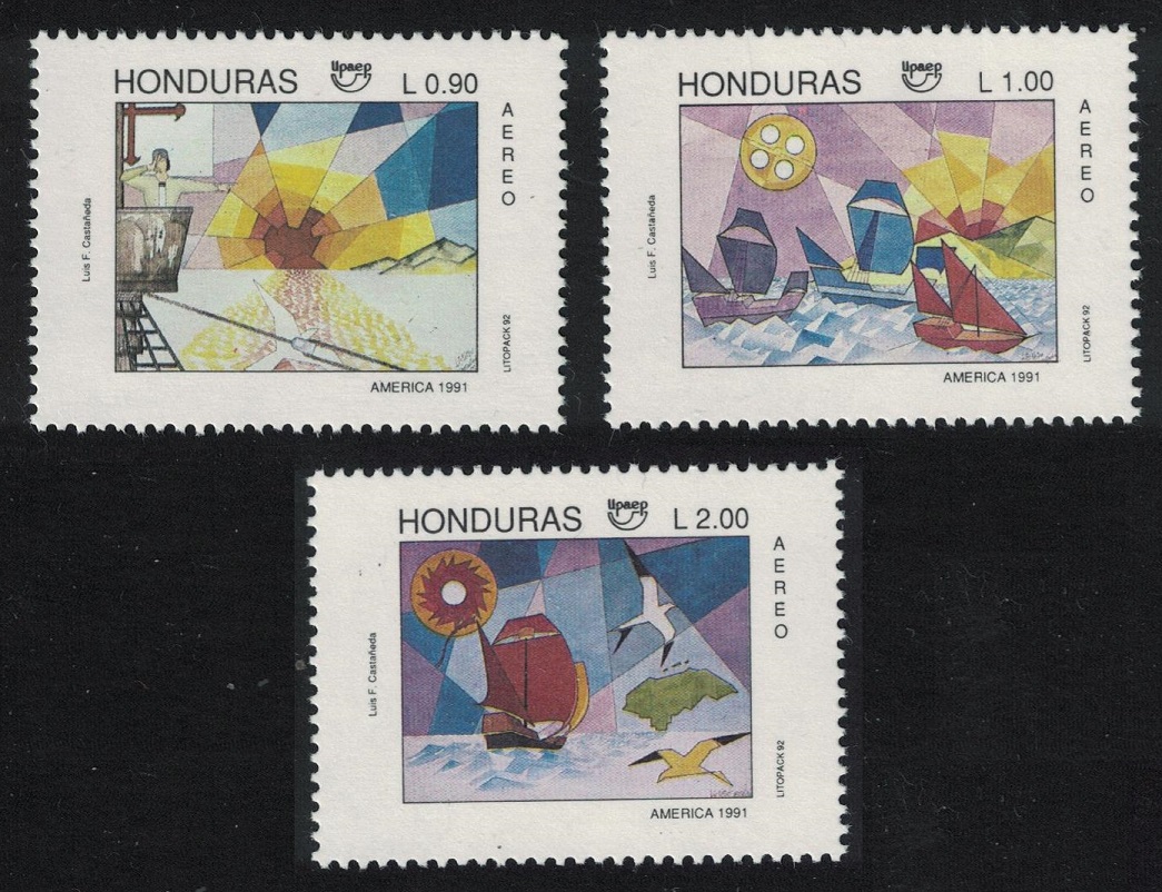 Honduras Ships Discovery of America UPAEP 3v 1991 MNH SG#1163-1165