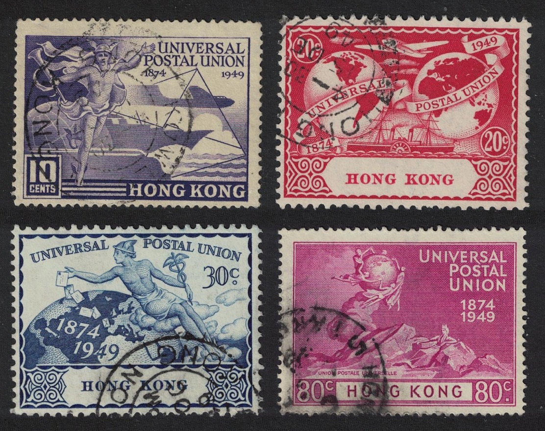 Hong Kong 75th Anniversary of UPU 4v 1949 Canc SG#173-176 Sc#180-183