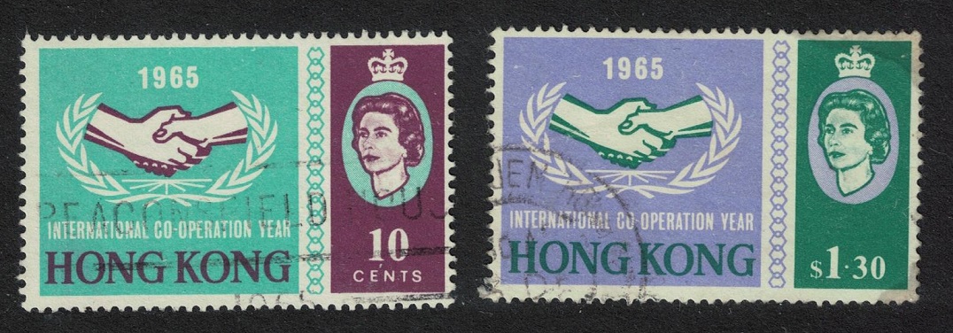 Hong Kong International Co-operation Year 2v 1965 Canc SG#216-217