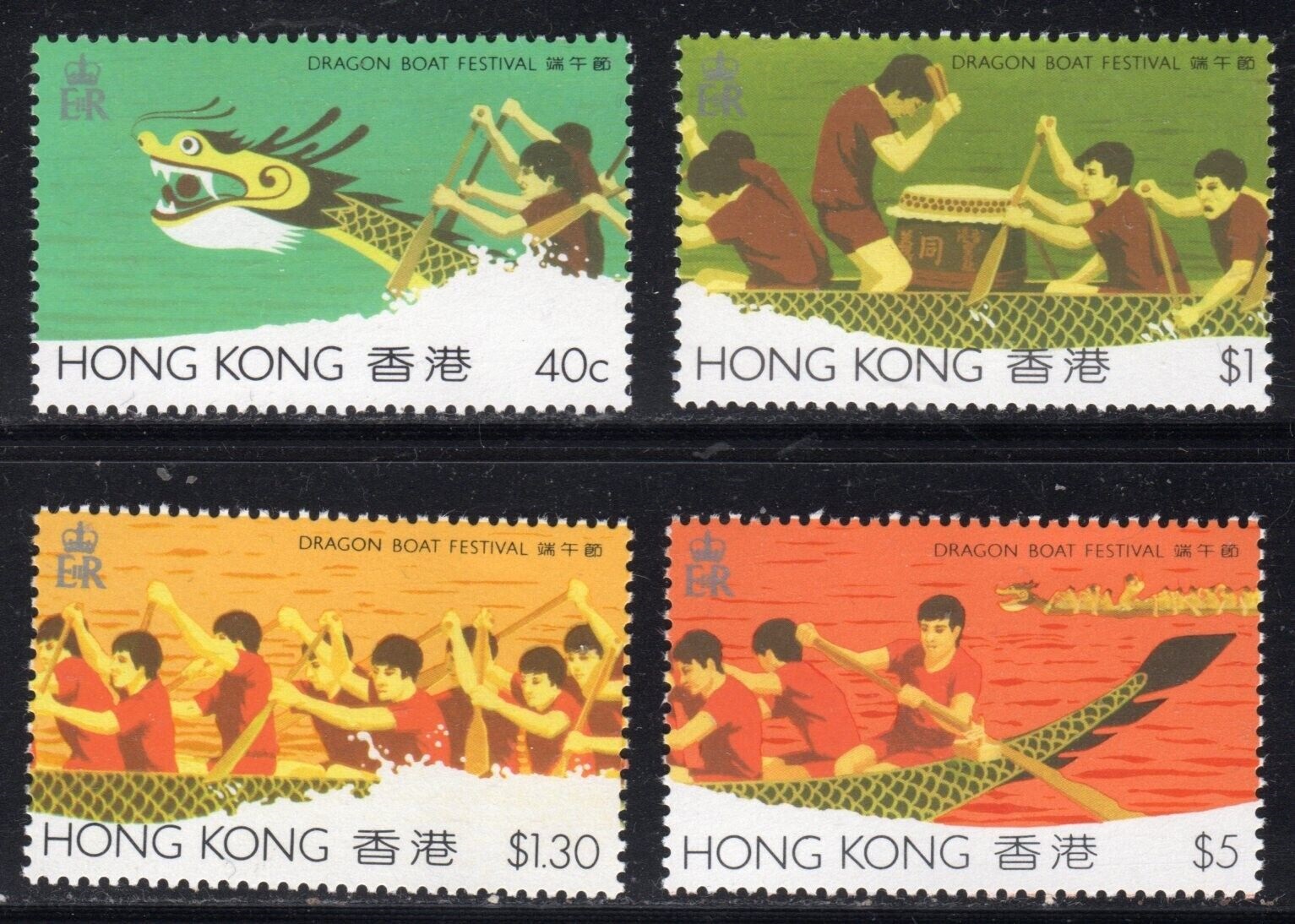 Hong Kong Dragon Boat Festival 4v 1985 MNH SG#488-491 MI#460-463 Sc#443-446