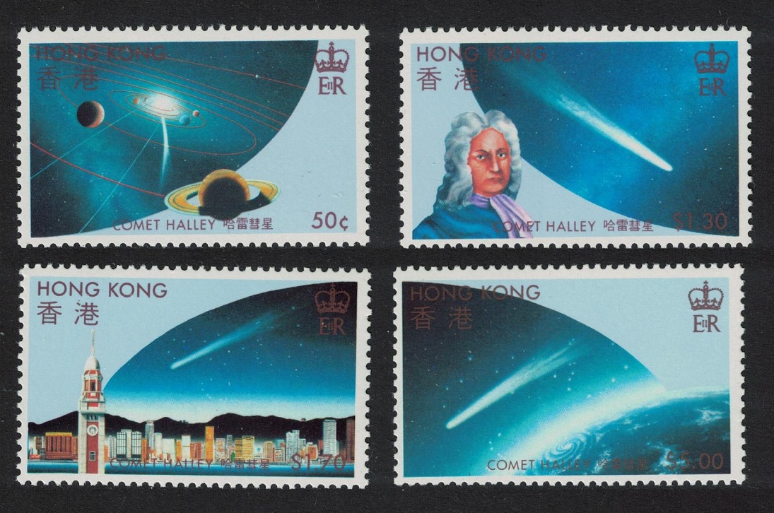 Hong Kong Appearance of Halley&#39;s Comet 4v 1986 MNH SG#507-510 MI#478-81 Sc#507-10