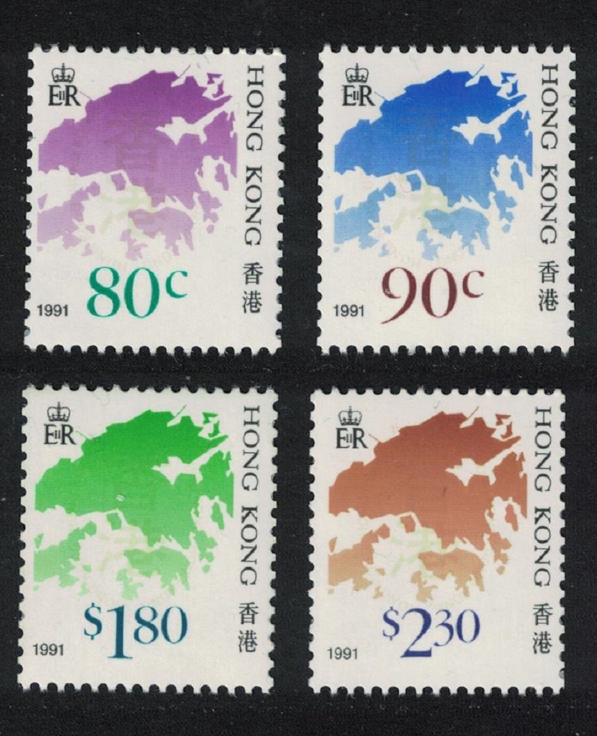 Hong Kong Coil Stamps Full set imprint &#39;1991&#39; 4v MNH SG#554c-554f MI#641-644