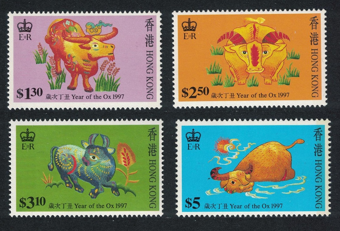 Hong Kong Chinese New Year of the Ox 4v 1997 MNH SG#874-877 MI#785C-788C Sc#780-83