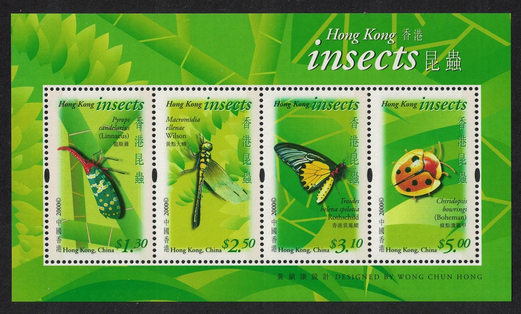 Hong Kong Ladybird Butterfly Moth Insects MS 2000 MNH SG#MS1027