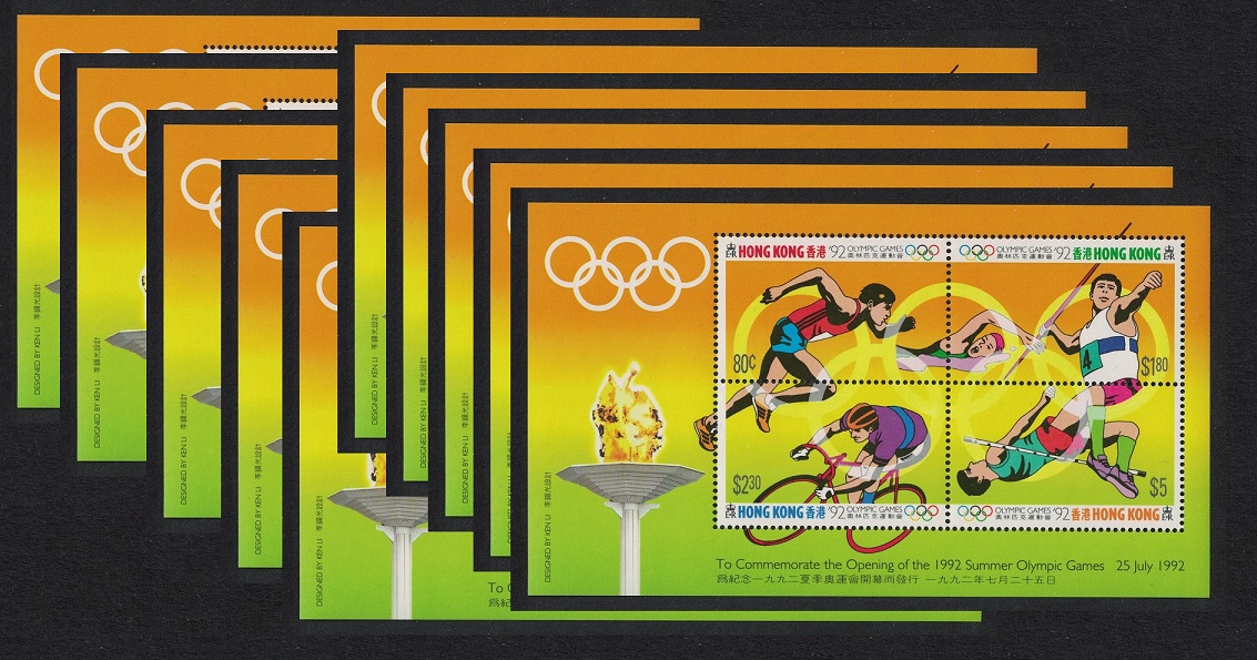 Hong Kong Olympic Games Barcelona MS 10 pcs 1992 MNH SG#MS722 MI#Block 23 Sc#628e