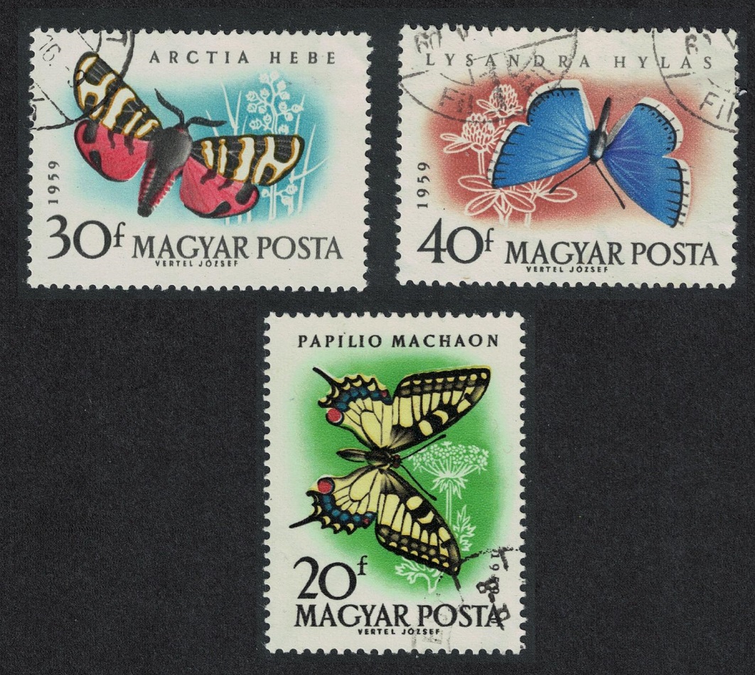 Hungary Butterflies and Moths 3v 1959 Canc SG#1612-1614 MI#1633-1635A