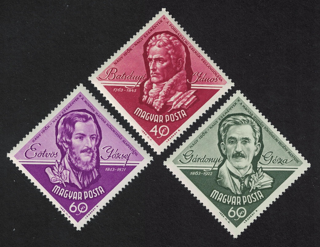 Hungary Celebrities and Anniversaries 3v 1963 MNH SG#1875=1882