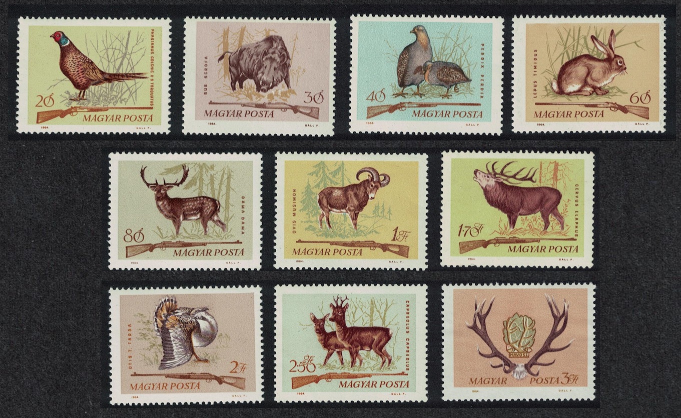 Hungary Bustard Pheasant Birds Deer Roar Game Hunting 10v 1964 MNH SG#2034-2043 MI#2079A-2088A