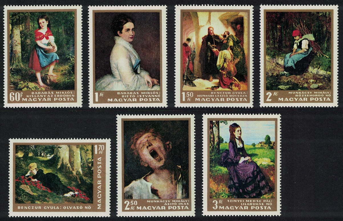 Hungary Paintings in Hungarian National Gallery 1st series 7v 1966 MNH SG#2239-2245 MI#2291A-2297A