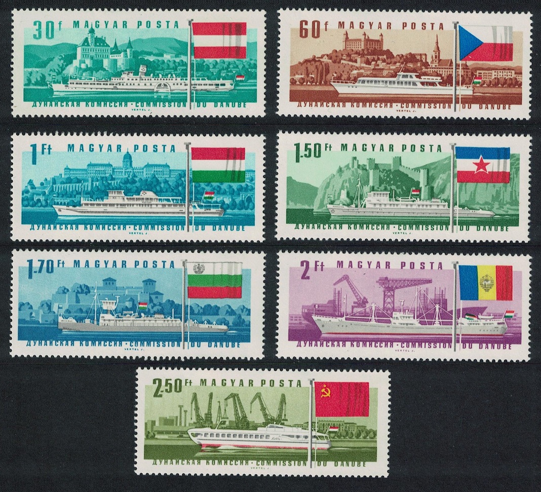 Hungary Ships Flags 7v 1967 MNH SG#2275-2281 MI#2323A-2329A Sc#1828-1834