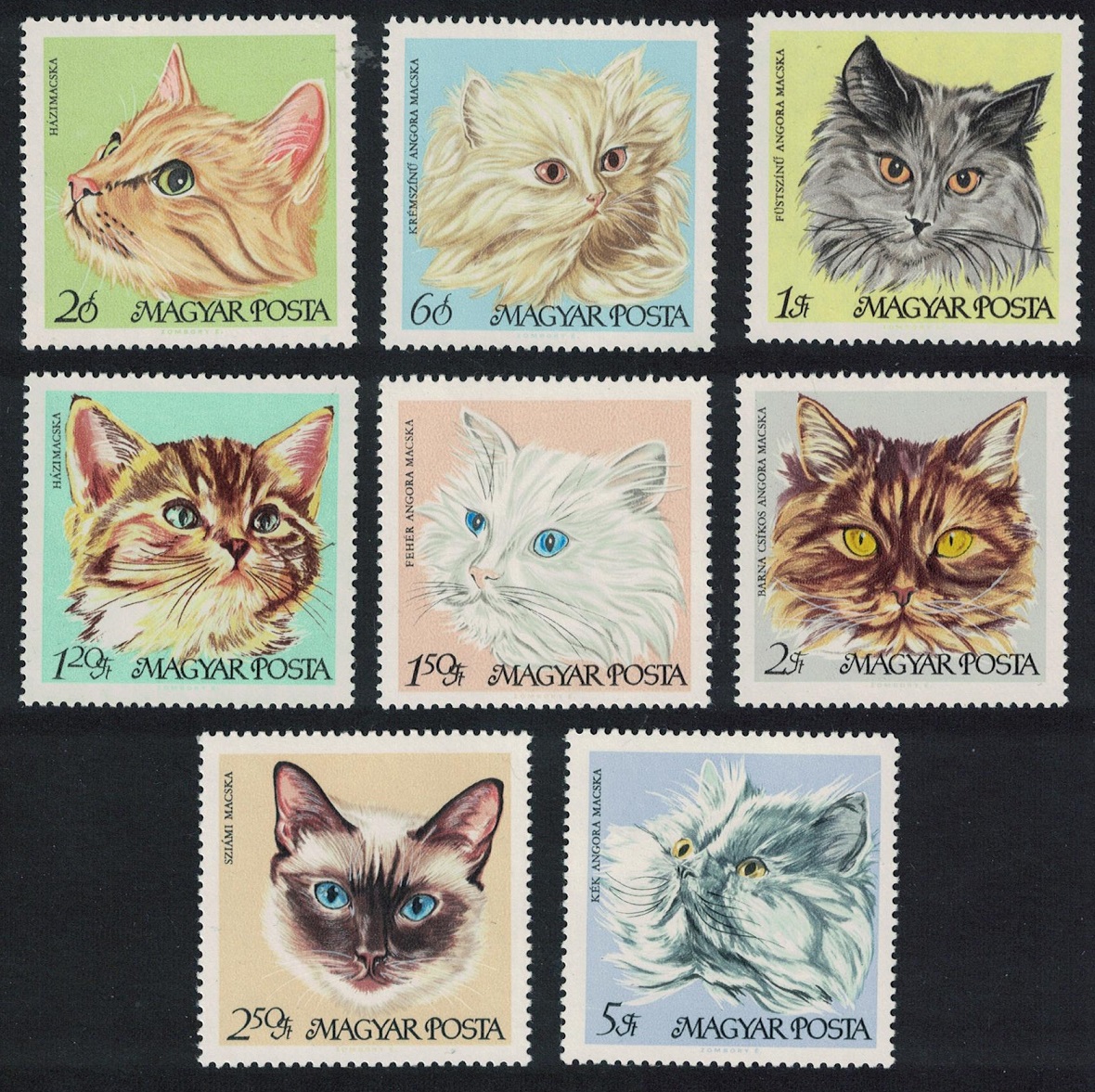 Hungary Cats 8v 1968 MNH SG#2336-2343 MI#2387-2394A