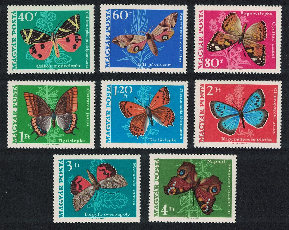 Hungary Butterflies and Moths 8v 1969 MNH SG#2439-2446 MI#2494A-2501A