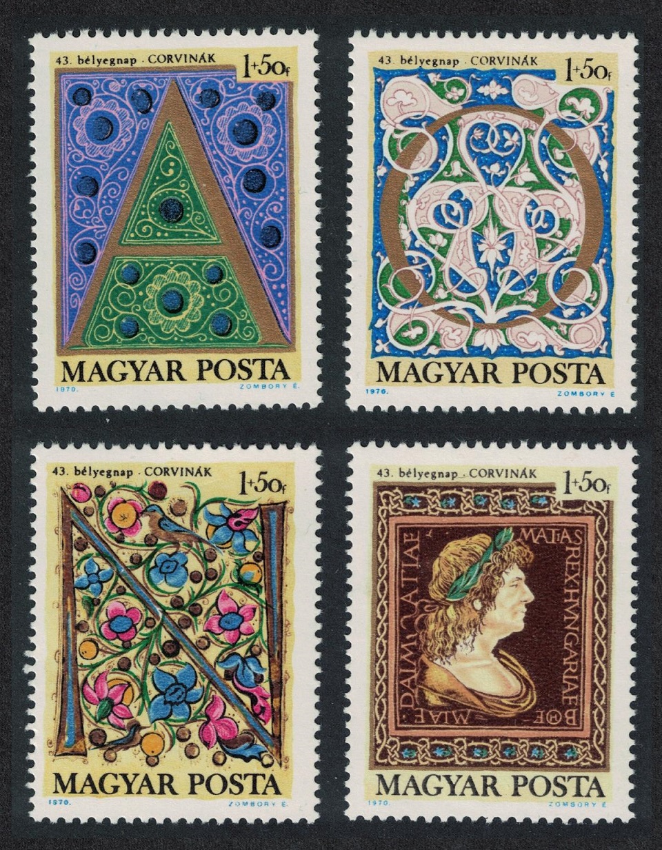 Hungary Paintings from &#39;Codices of King Matthias&#39; 4v 1970 MNH SG#2538-2541