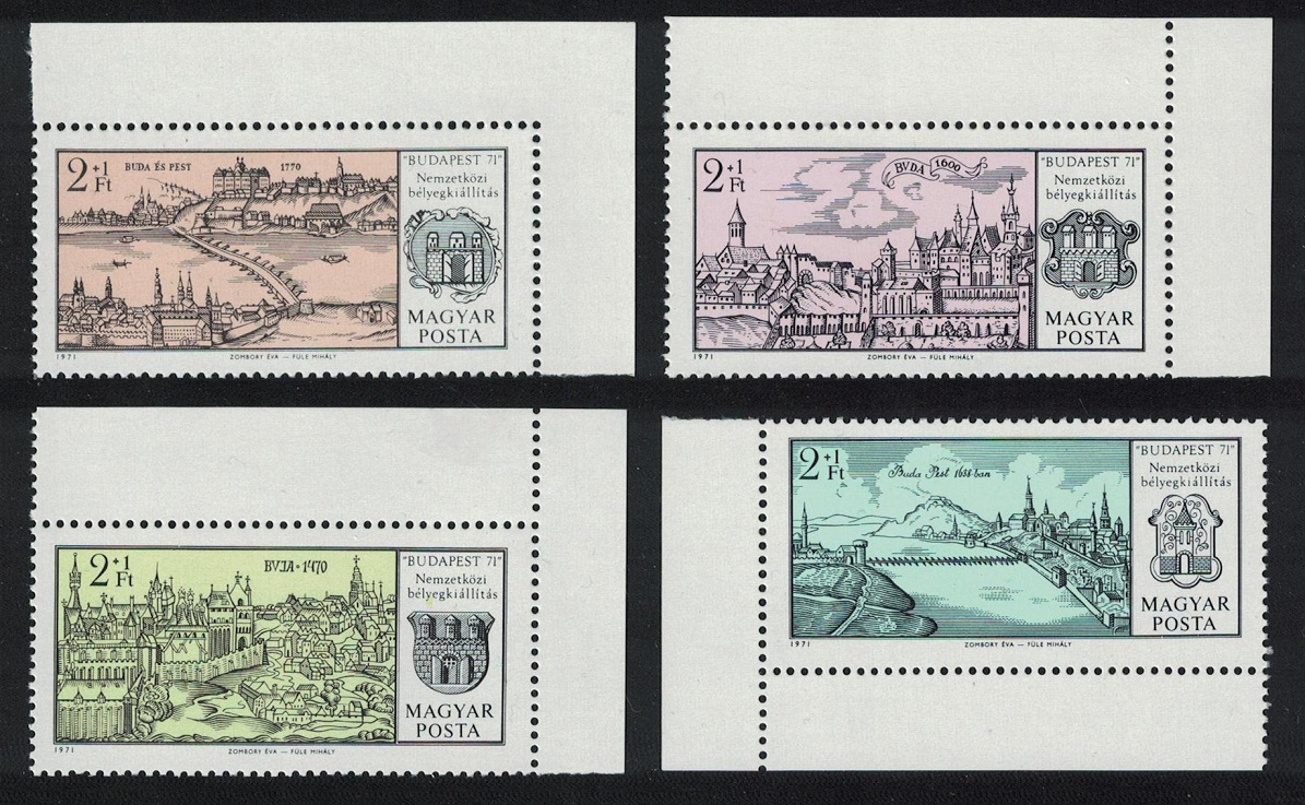 Hungary Budapest Through the Ages 4v Corners 1971 MNH SG#2572-2575