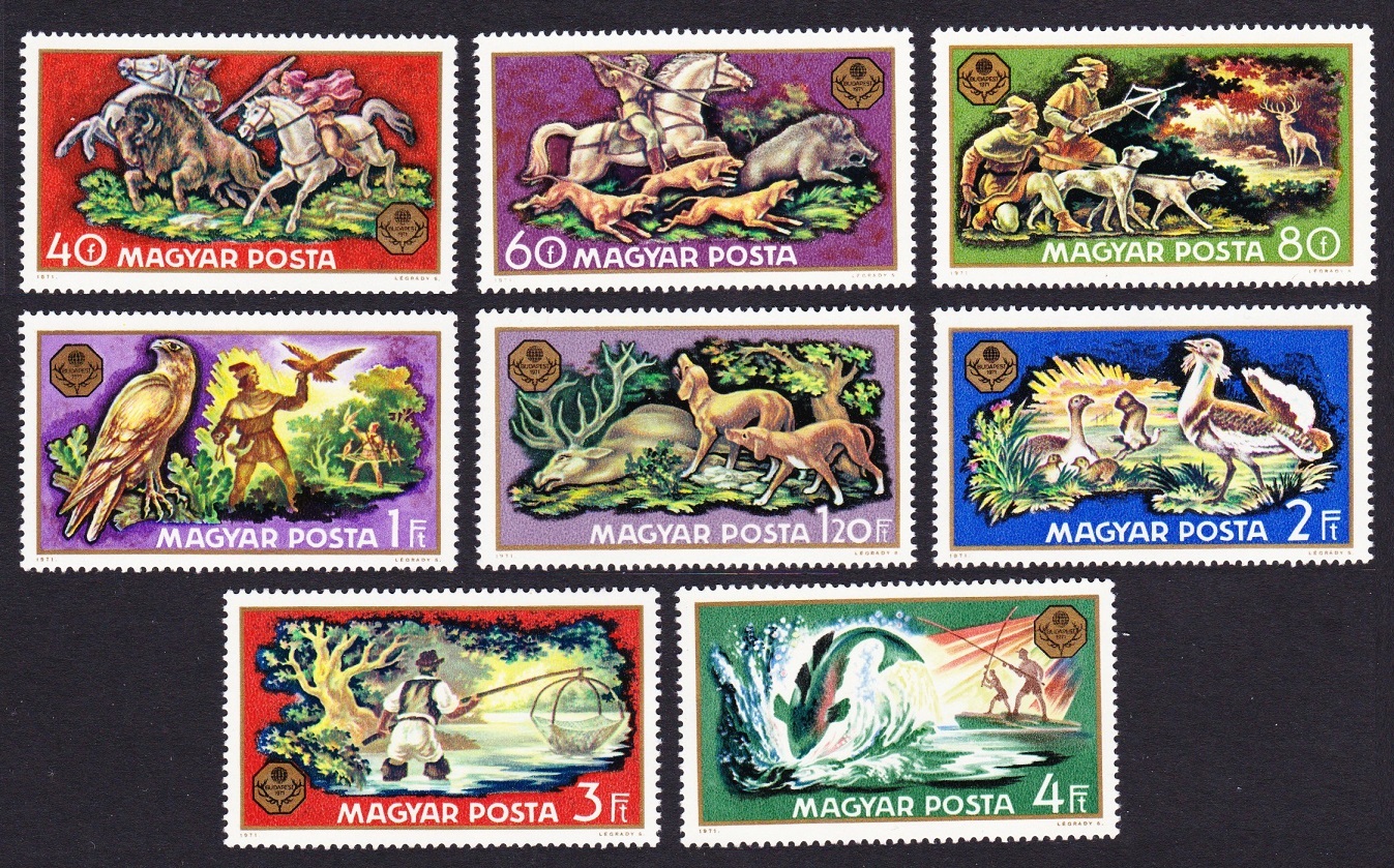 Hungary Birds Fauna Fish World Hunting Exhibition 8v 1971 MNH SG#2583-2590 Sc#2066-2073