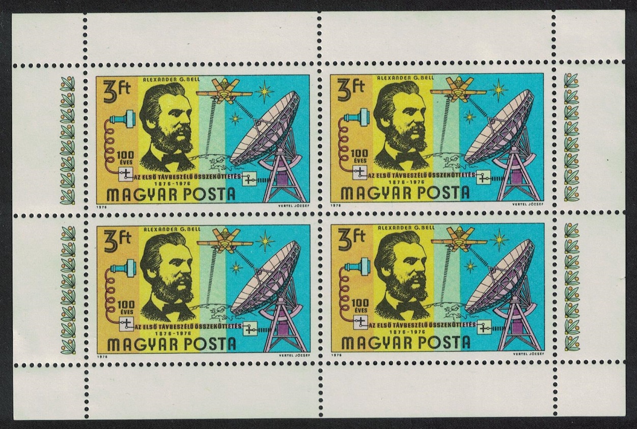 Hungary Telephone Centenary Sheetlet 1976 MNH SG#3021 MI#3105A KB