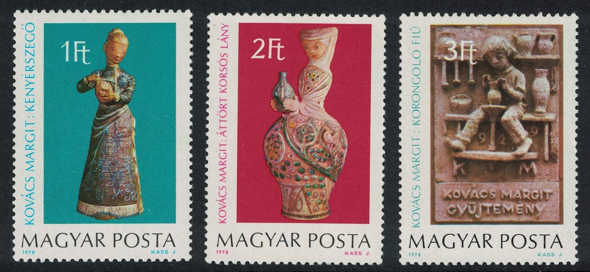 Hungary Ceramics by Margit Kovacs 3v 1978 MNH SG#3218-3220