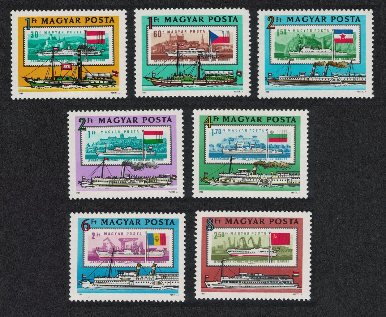 Hungary Paddle-steamers Ships 7v Def 1981 Def SG#3399-3405