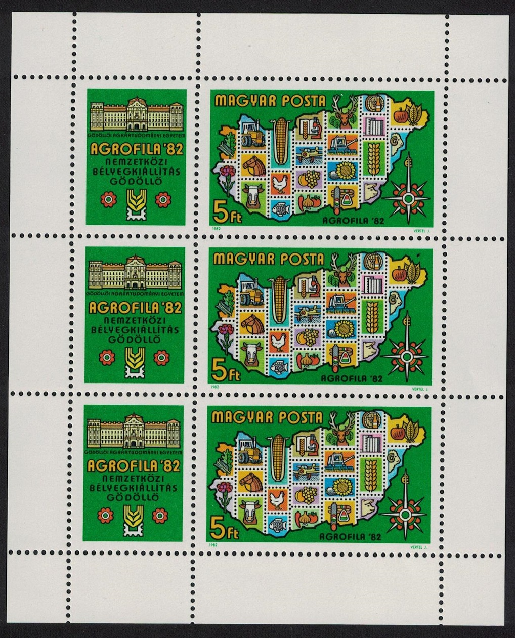 Hungary Agrofila &#39;82 Stamp Exhibition Godollo Sheetlet 1982 MNH SG#3458